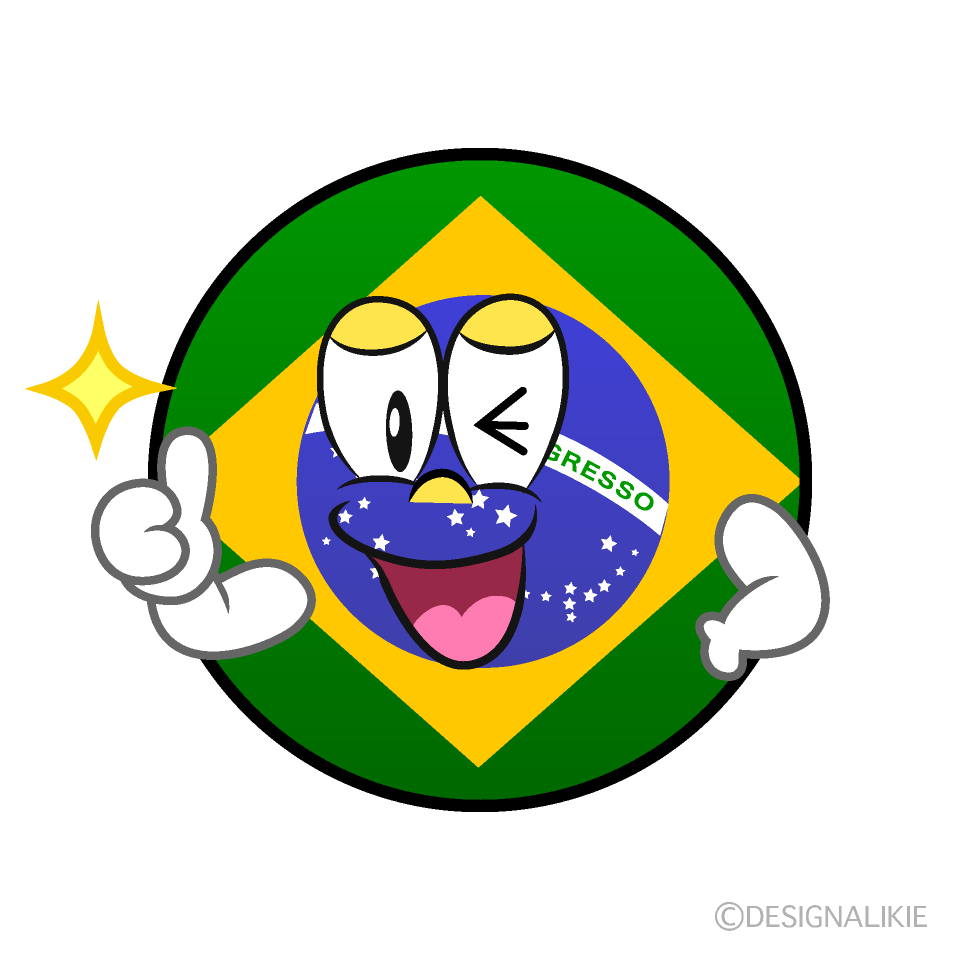 Bandera Brasil Pulgares hacia arriba