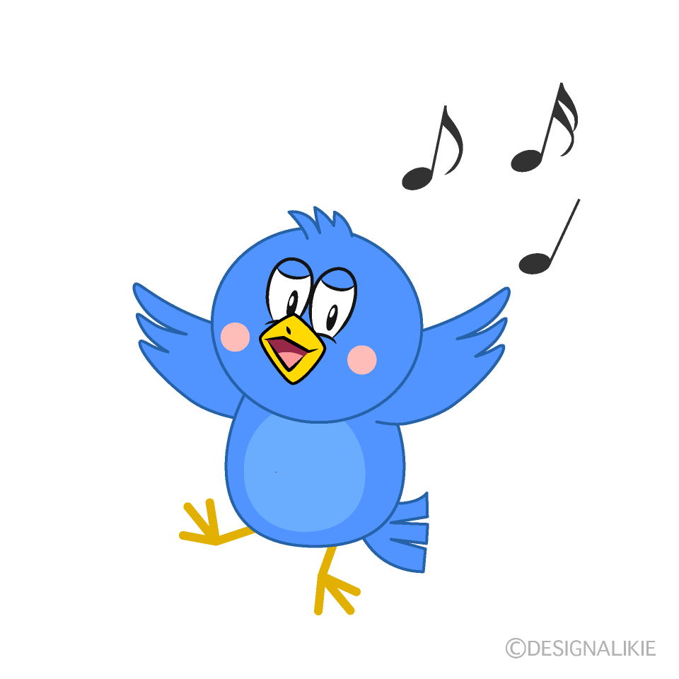 Free Dancing Blue Bird Cartoon Image｜Charatoon