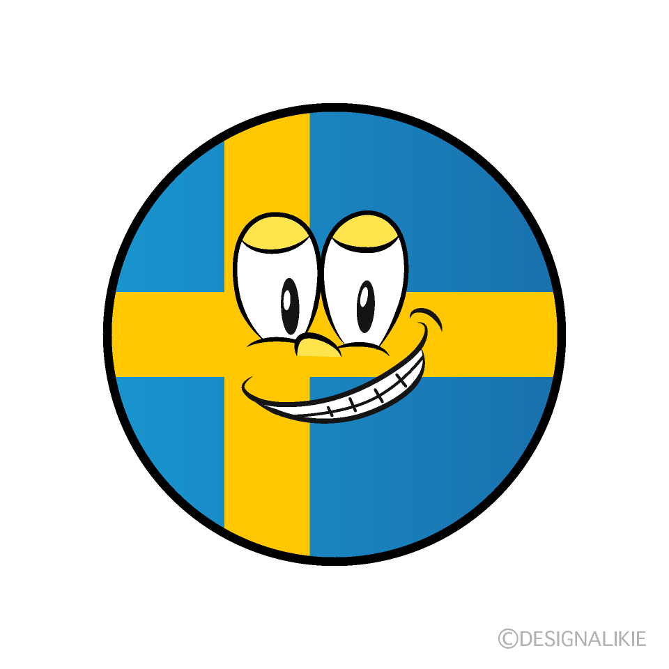 Bandera Sueca Sonriendo