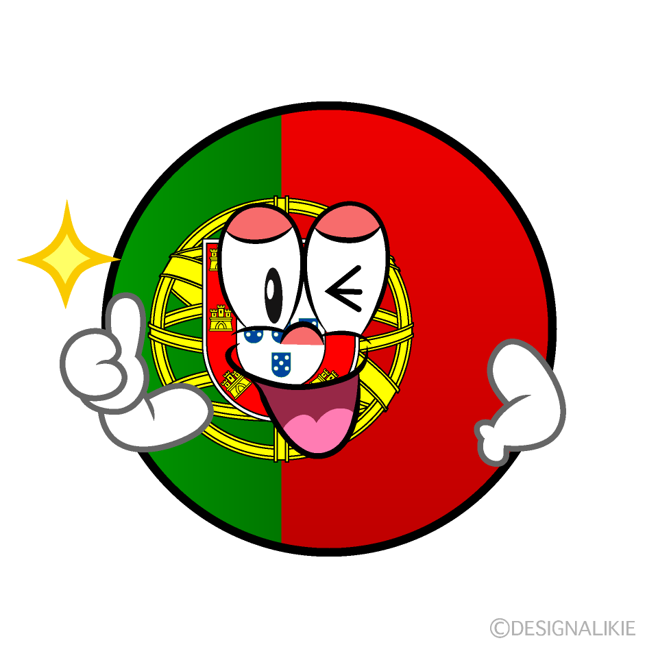 Bandera Portugal Pulgares hacia arriba