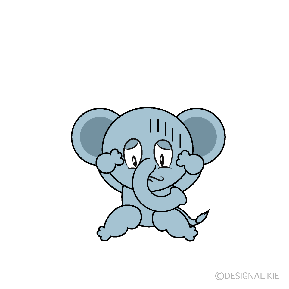 Free Depressed Elephant Cartoon Image｜Charatoon