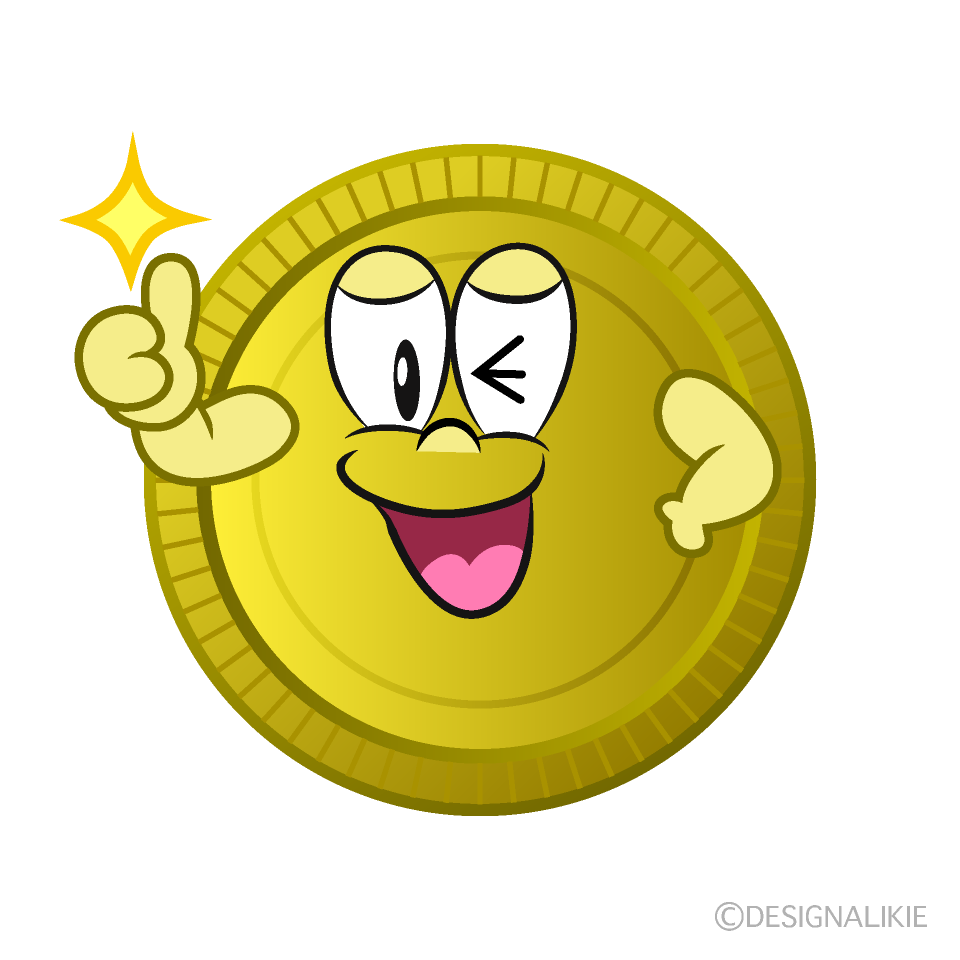 Free Thumbs up Gold Coin Cartoon Image｜Charatoon