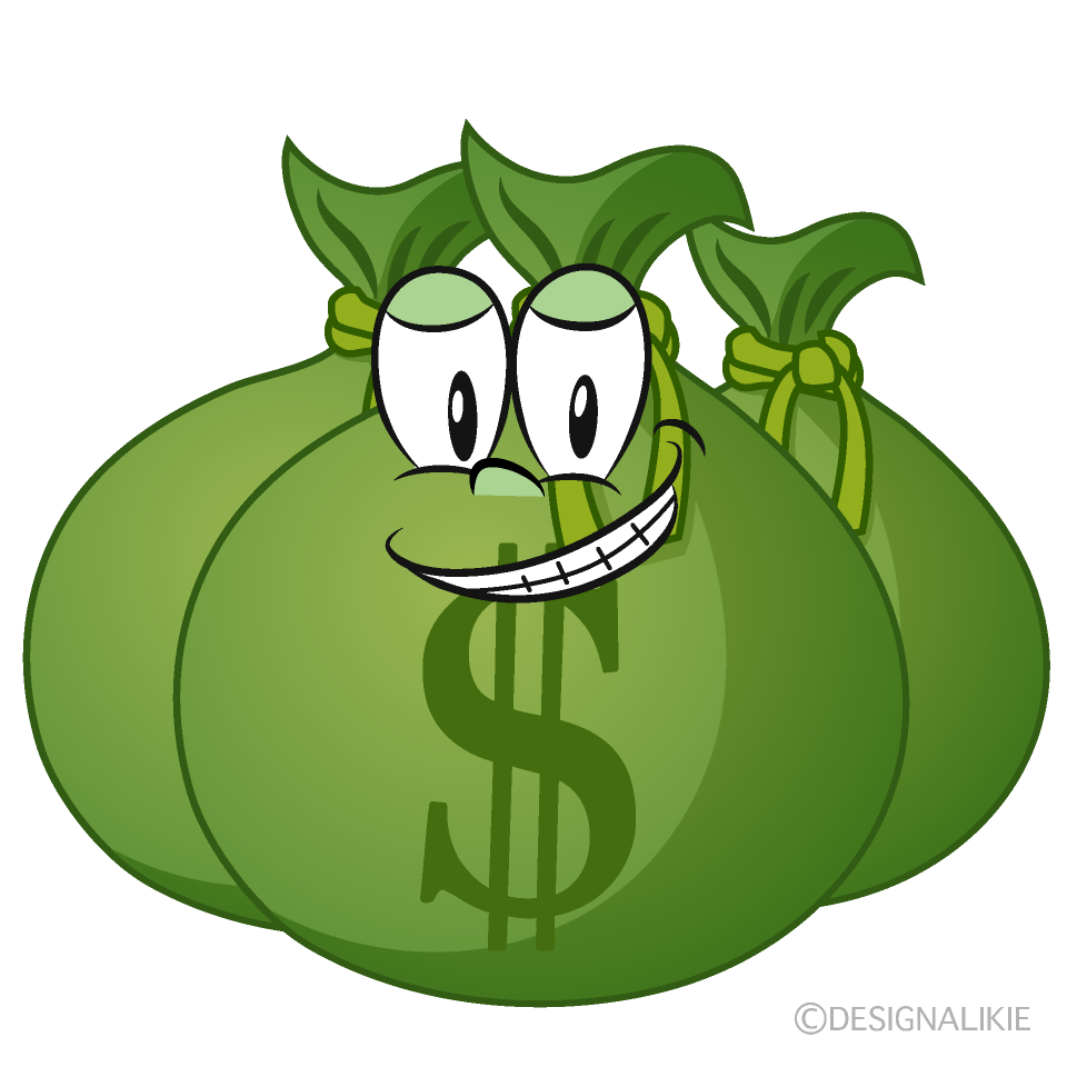 Money bag vector cartoon. Money bag with dollar icon vector cartoon. |  CanStock