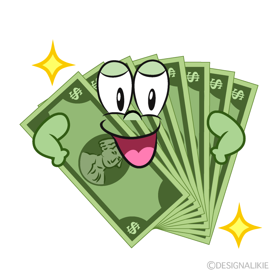 Free Glitter Money Cartoon Image｜Charatoon
