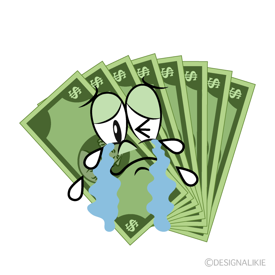 Free Crying Money Cartoon Image｜Charatoon
