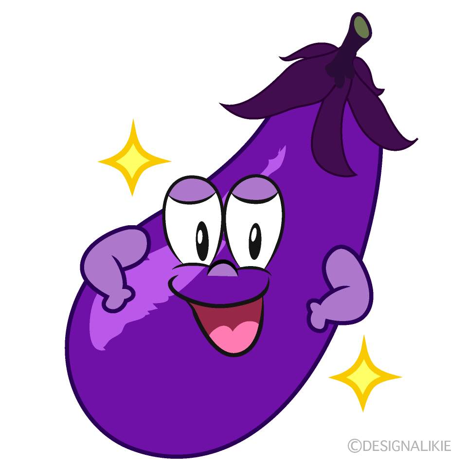 Free Glitter Eggplant Cartoon Image｜Charatoon