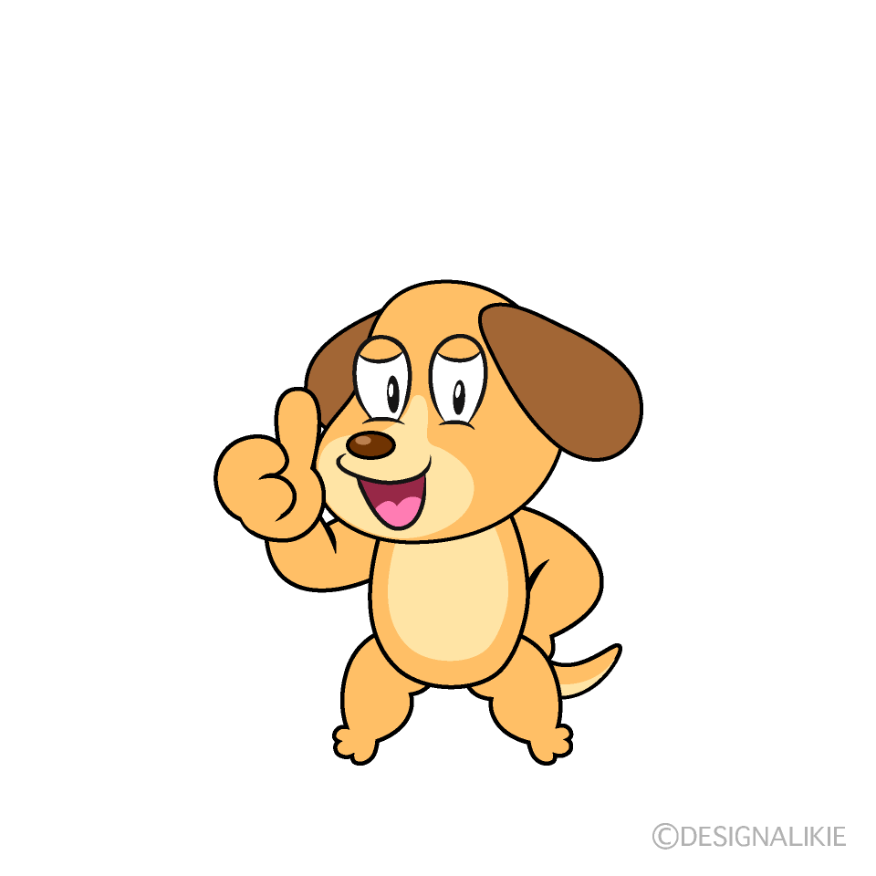 Free Thumbs up Dog Cartoon Image｜Charatoon