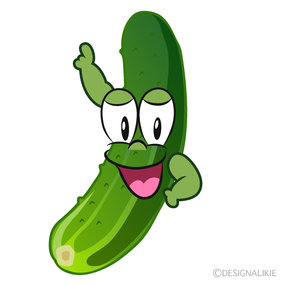 Free Posing Cucumber Cartoon Image｜Charatoon