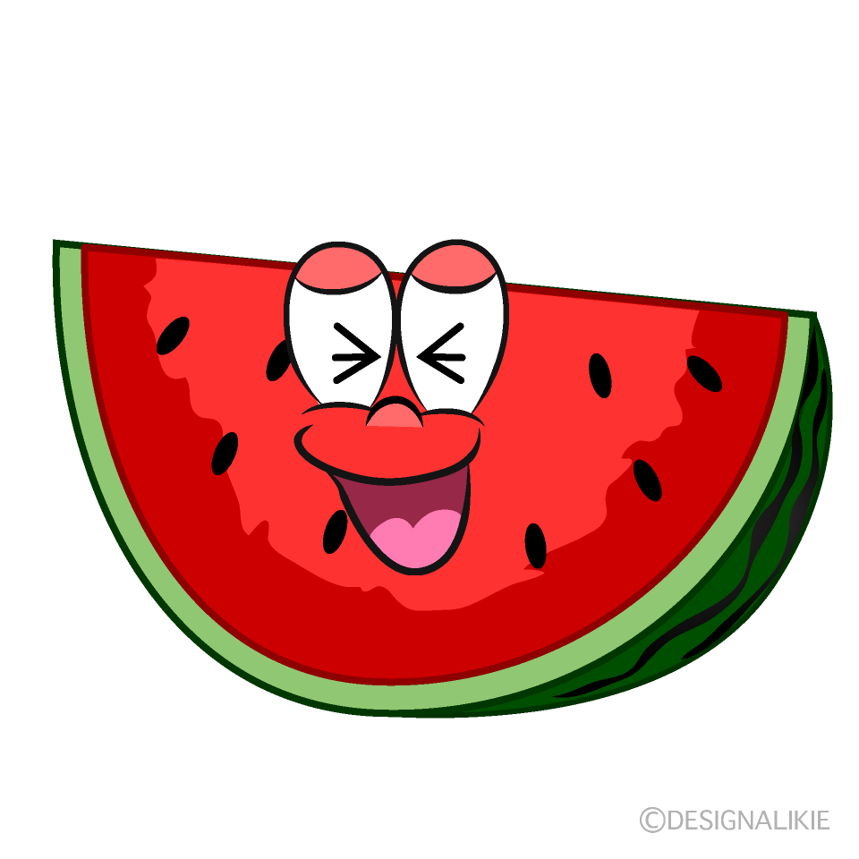 Free Laughing Cut Watermelon Cartoon Image｜Charatoon