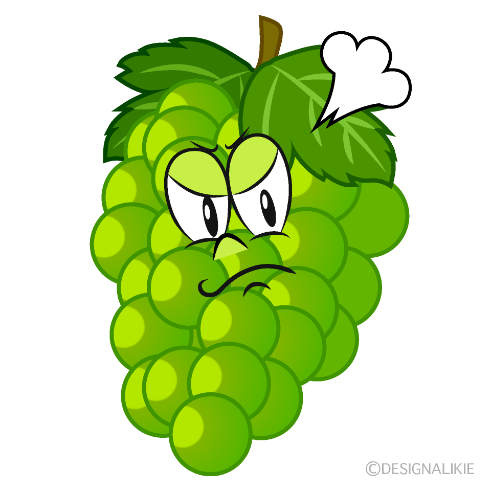 A set of two bunches of grapes - in the style of doodle black and white and