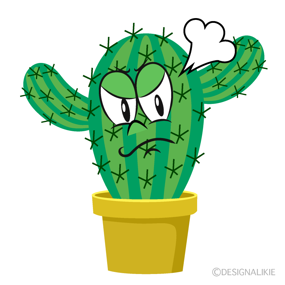 Angry Foliage Cactus Free Cartoon Pictures ｜ Charatoon.
