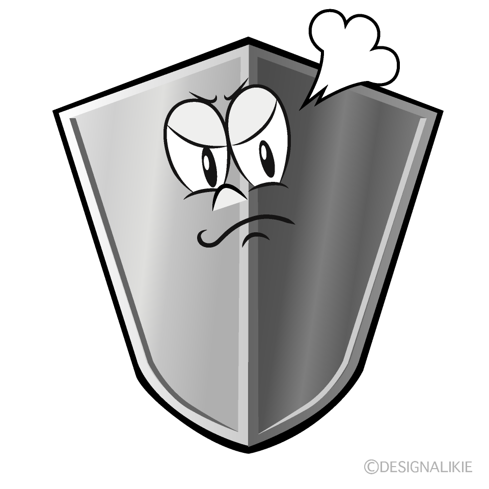 Angry Shield Cartoon Character Image