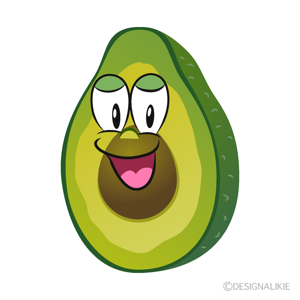 Free Smiling Avocado Cartoon Image｜Charatoon