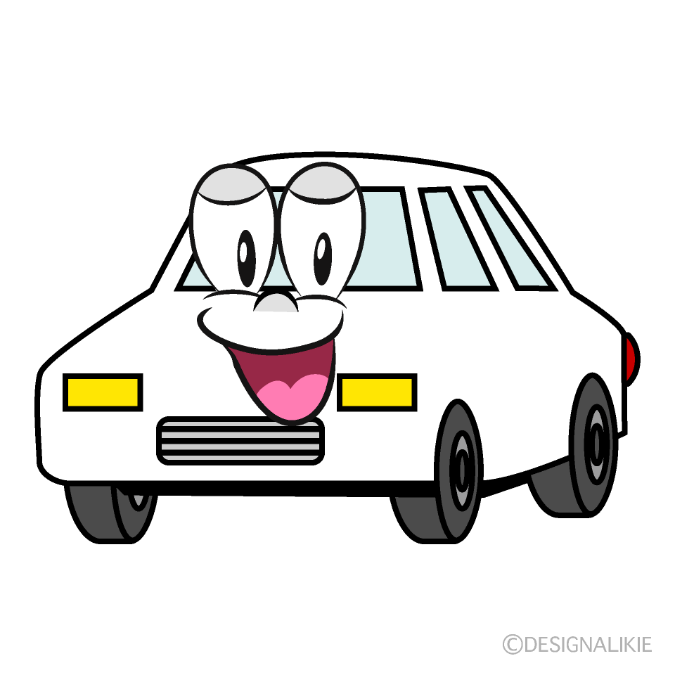 Smiling White Car