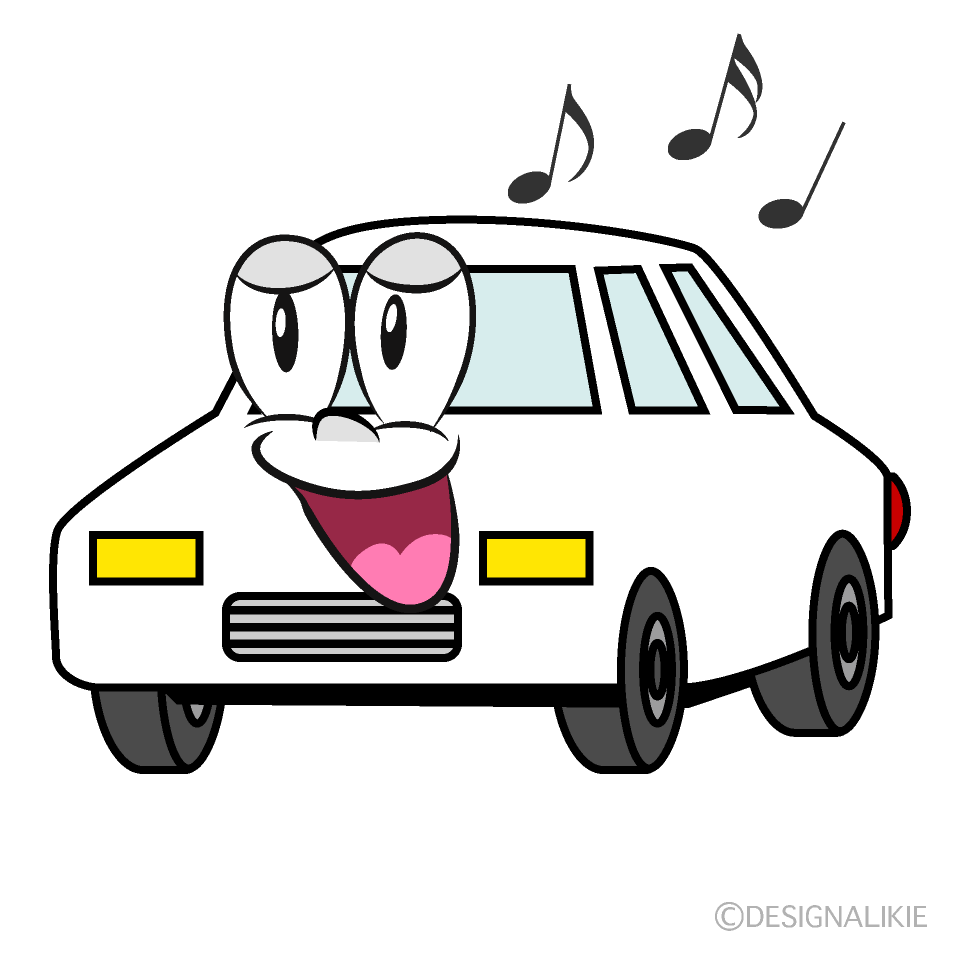 Singing White Car