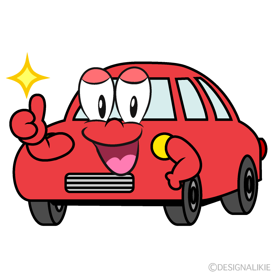 Free Thumbs up Red Car Cartoon Image｜Charatoon