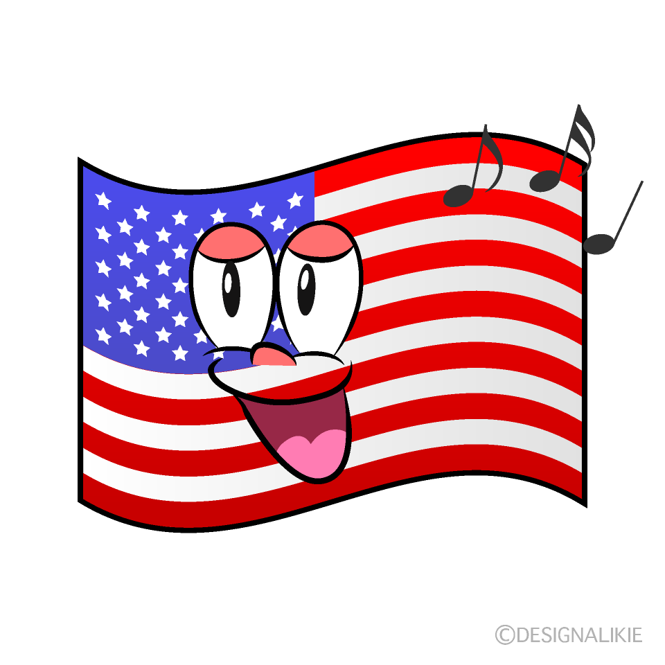 Free Singing American Flag Cartoon Image｜Charatoon