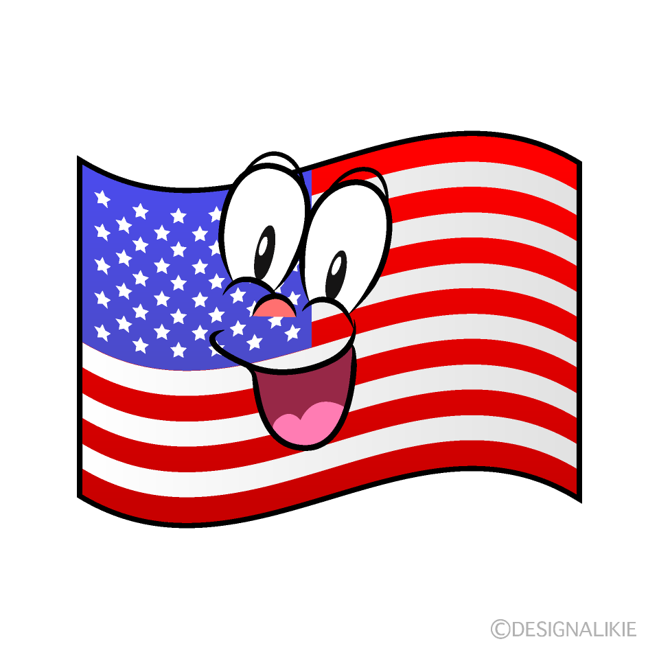 Free Surprising American Flag Cartoon Image｜Charatoon