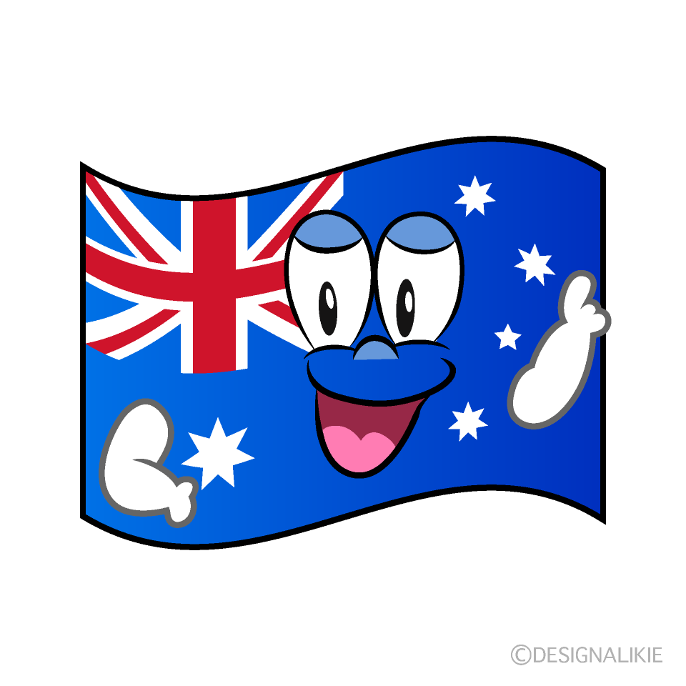 Free Posing Australian Flag Cartoon Image｜Charatoon