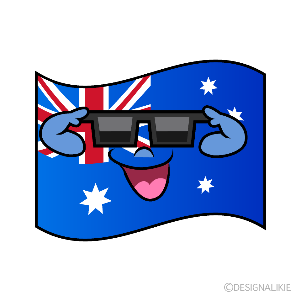 Cool Australian Flag Cartoon Character Image