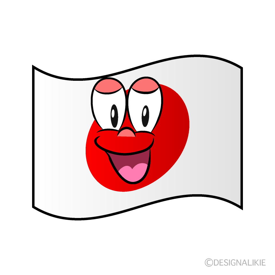 Smiling Japanese Flag Cartoon Character Image