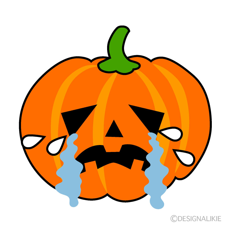 Free Crying Halloween Pumpkin Cartoon Image｜Charatoon