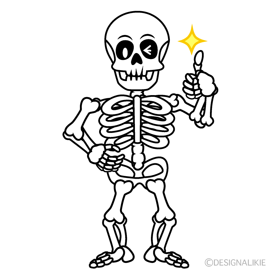 Free Thumbs up Skeleton Cartoon Image｜Charatoon