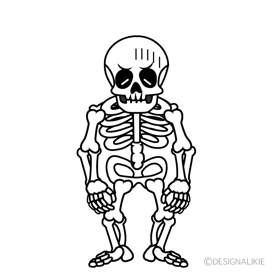 Free Depressed Skeleton Cartoon Image｜Charatoon