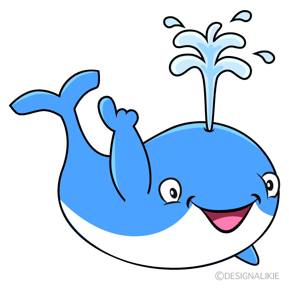 Free Posing Blue Whale Cartoon Image｜Charatoon