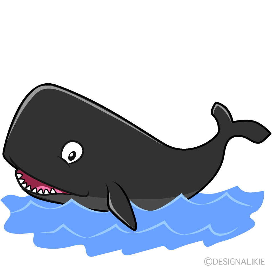Free Sperm Whale in the Sea Cartoon Image｜Charatoon