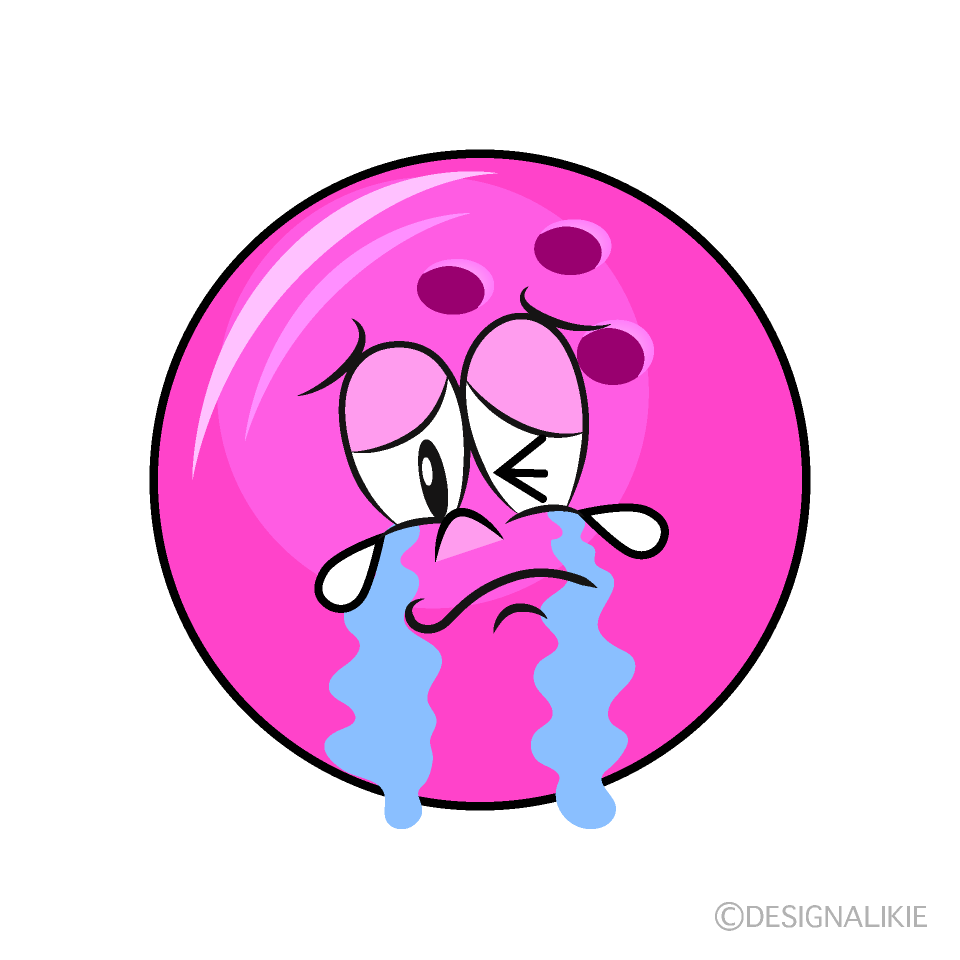 Free Crying Bowling Ball Cartoon Image｜Charatoon