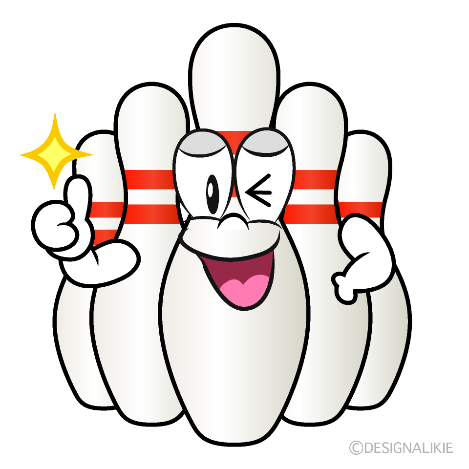 Free Thumbs up Bowling Pin Cartoon Image｜Charatoon