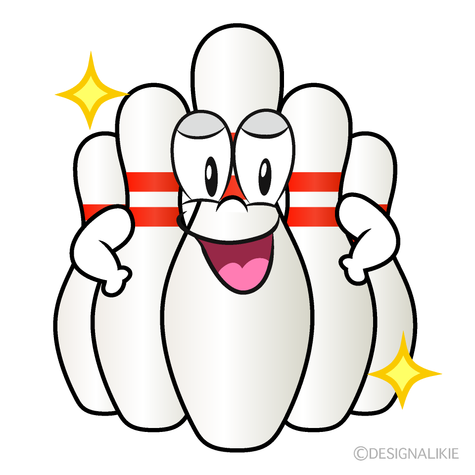 Free Glitter Bowling Pin Cartoon Image｜Charatoon