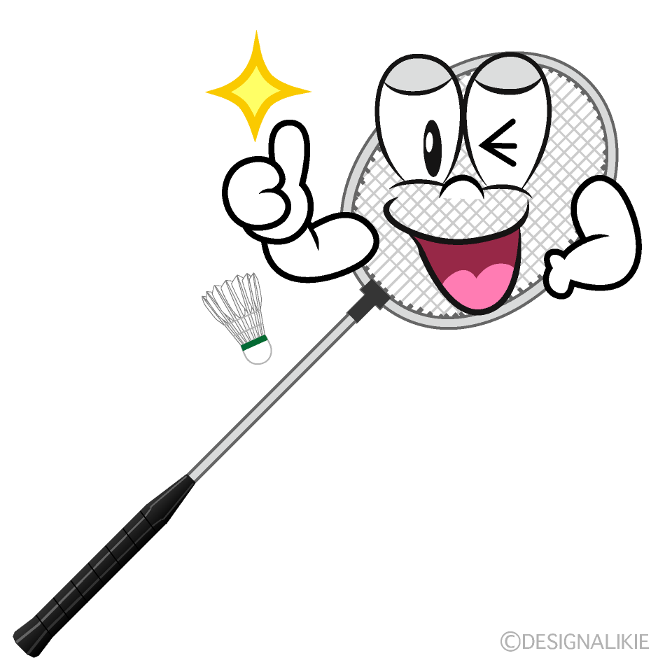 Free Thumbs up Badminton Cartoon Image｜Charatoon