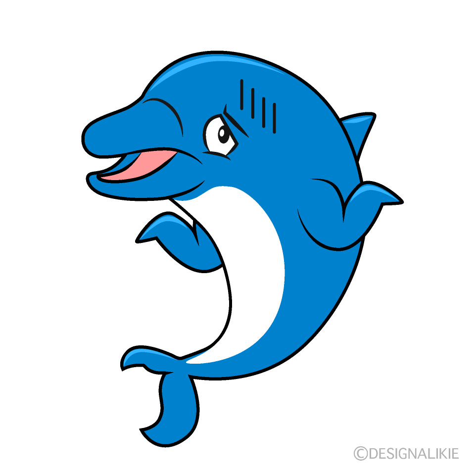 Free Blue Dolphin Troubled Cartoon Image Charatoon