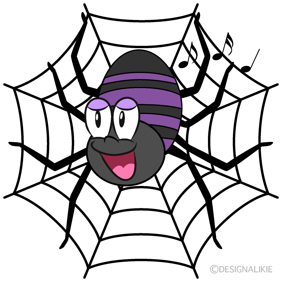 Free Singing Spider Web Cartoon Image｜Charatoon