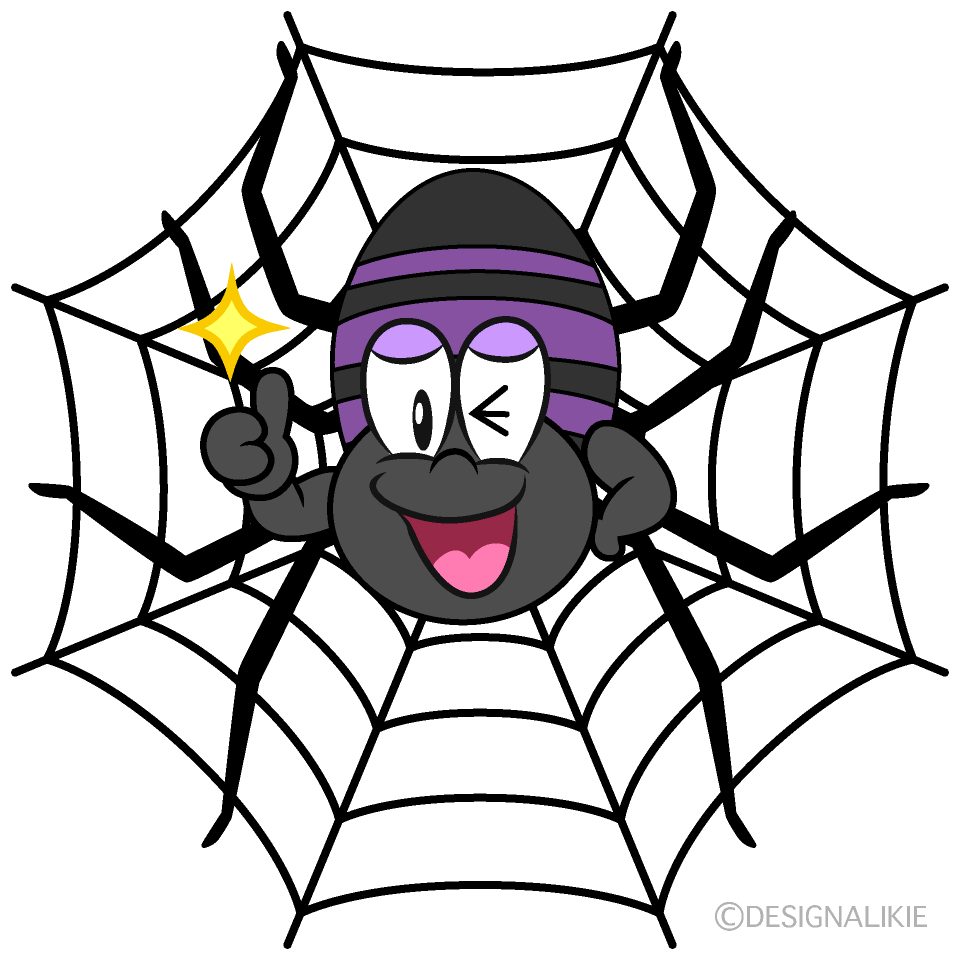 Free Thumbs up Spider Web Cartoon Image｜Charatoon