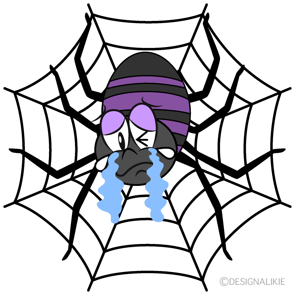 Free Crying Spider Web Cartoon Image｜Charatoon