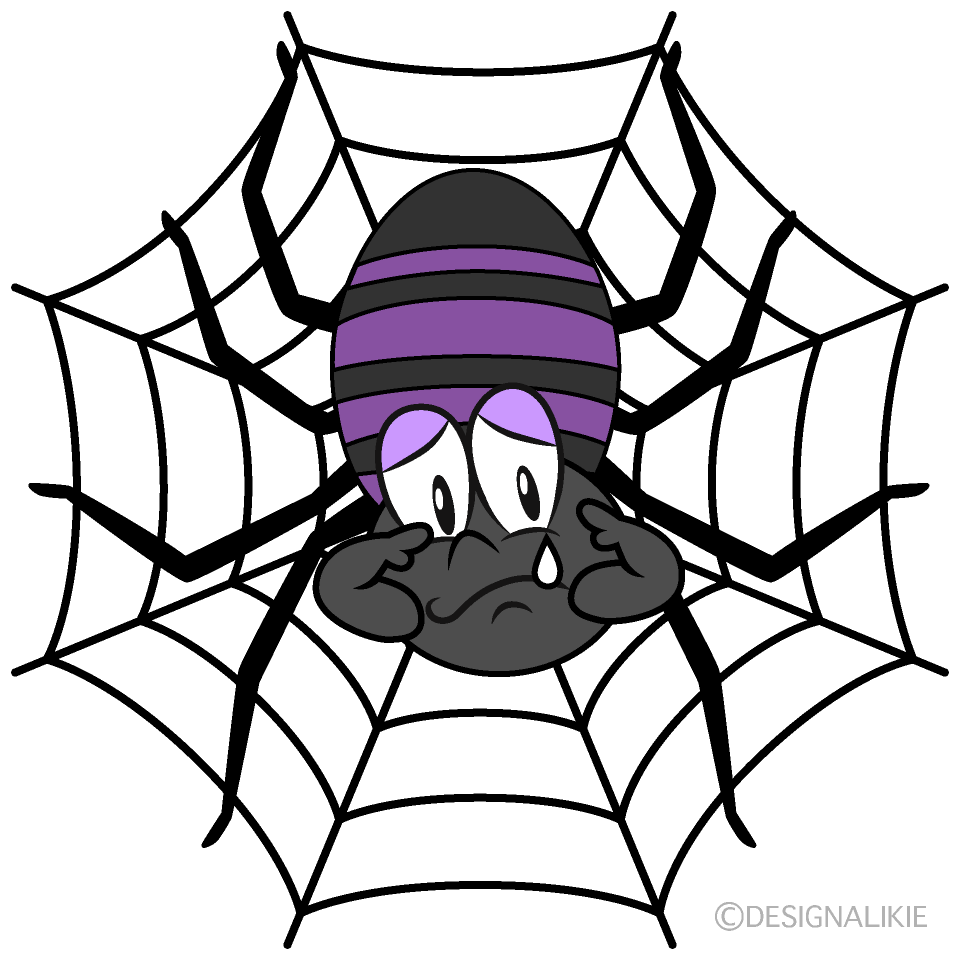 Free Sad Spider Web Cartoon Image｜Charatoon