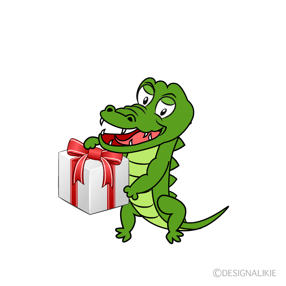 Crocodile with Present