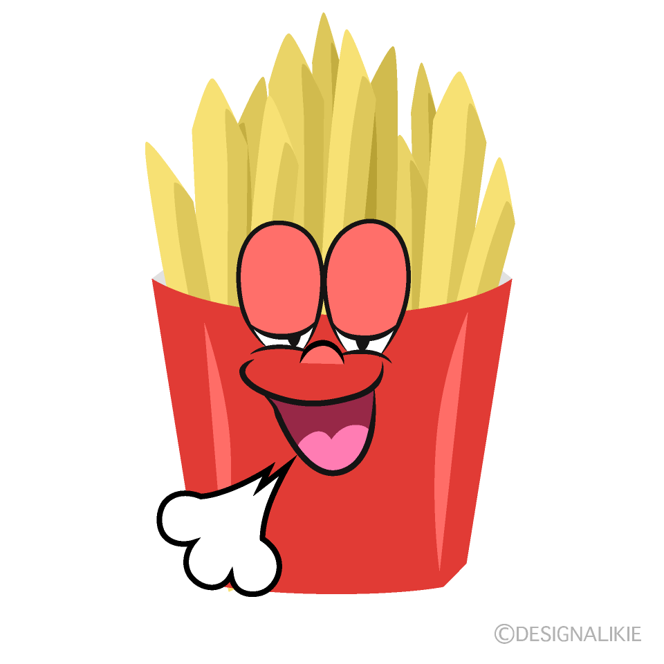 Relaxing French Fries Cartoon Character Image