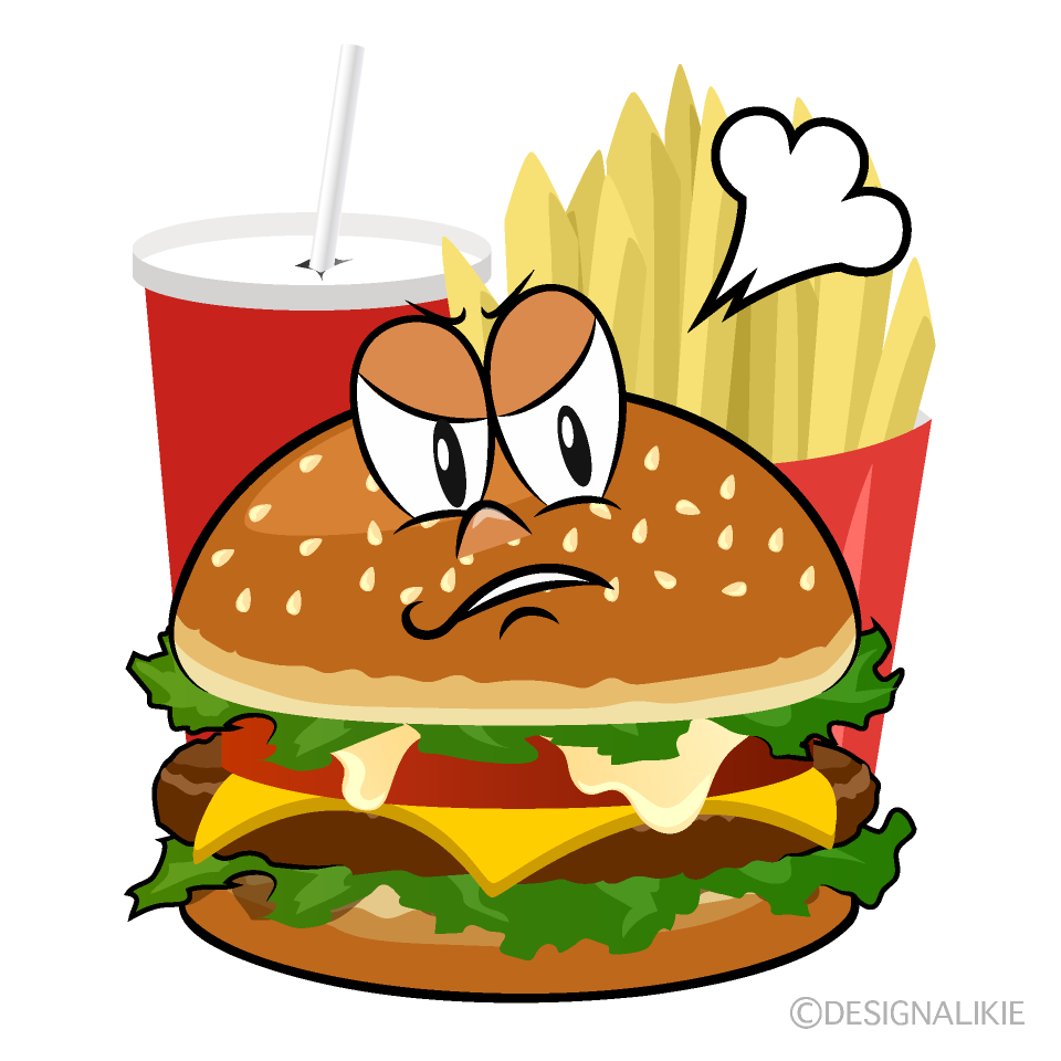 Angry Junk Food Cartoon Character Image