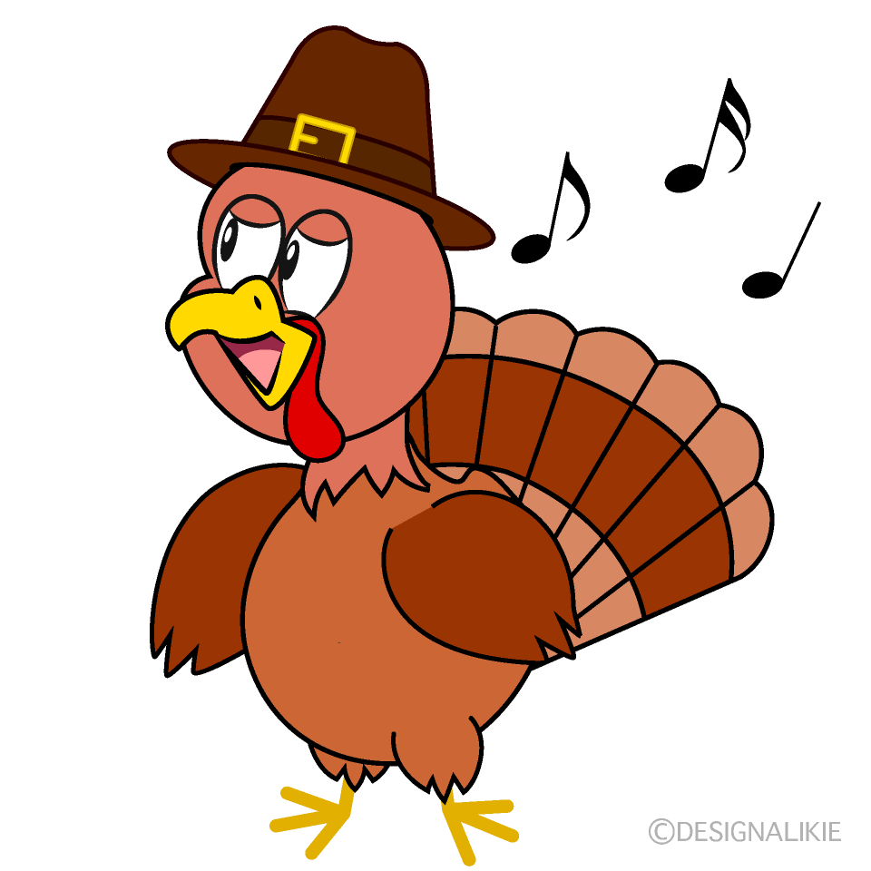 Free Singing Thanksgiving Turkey Cartoon Image｜Charatoon