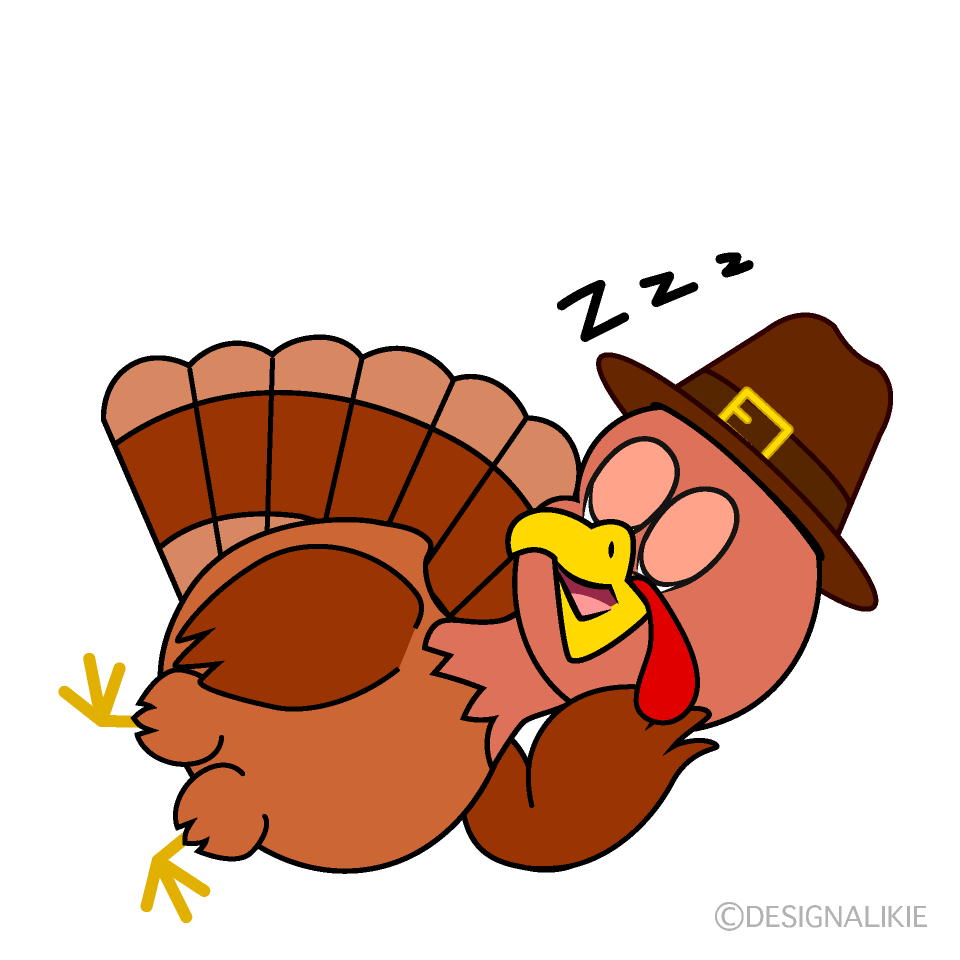 Free Sleeping Thanksgiving Turkey Cartoon Image｜Charatoon