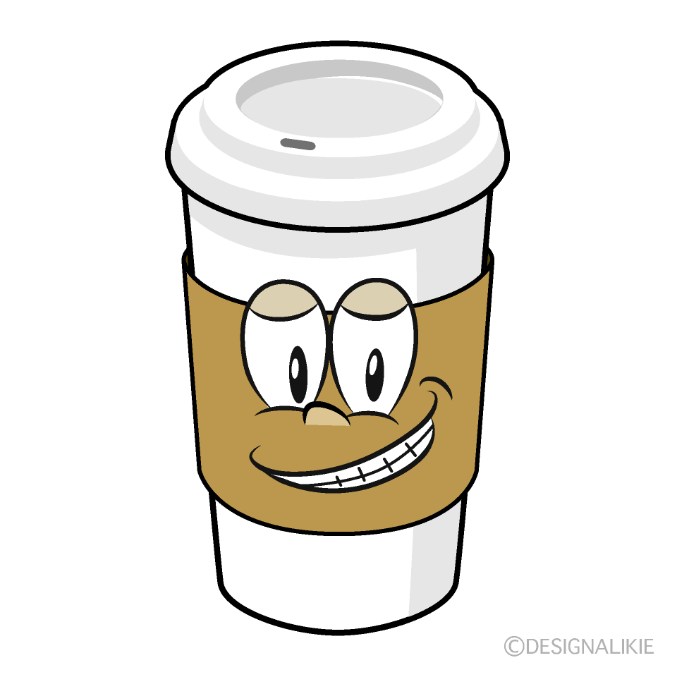 Grinning Paper Cup Coffee