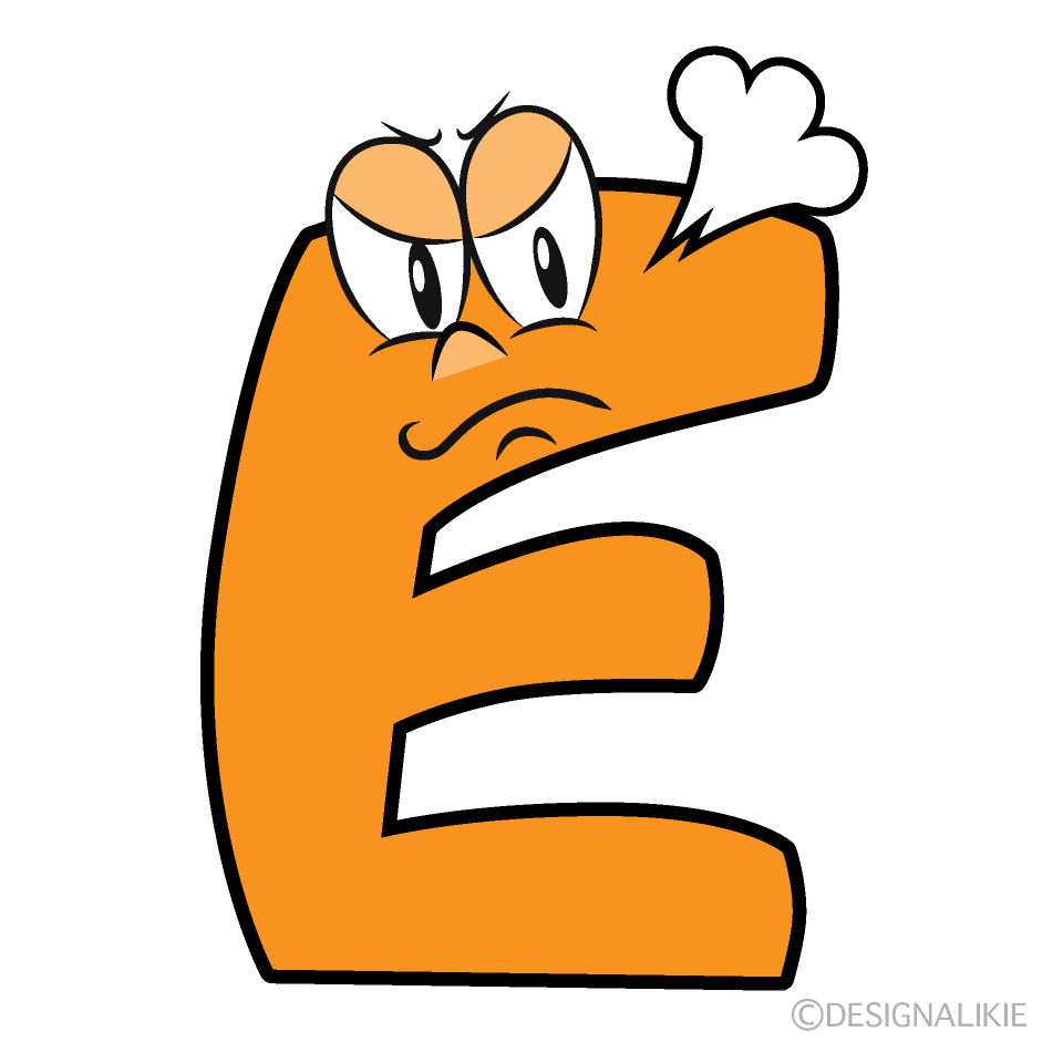 Angry E Cartoon Character Image