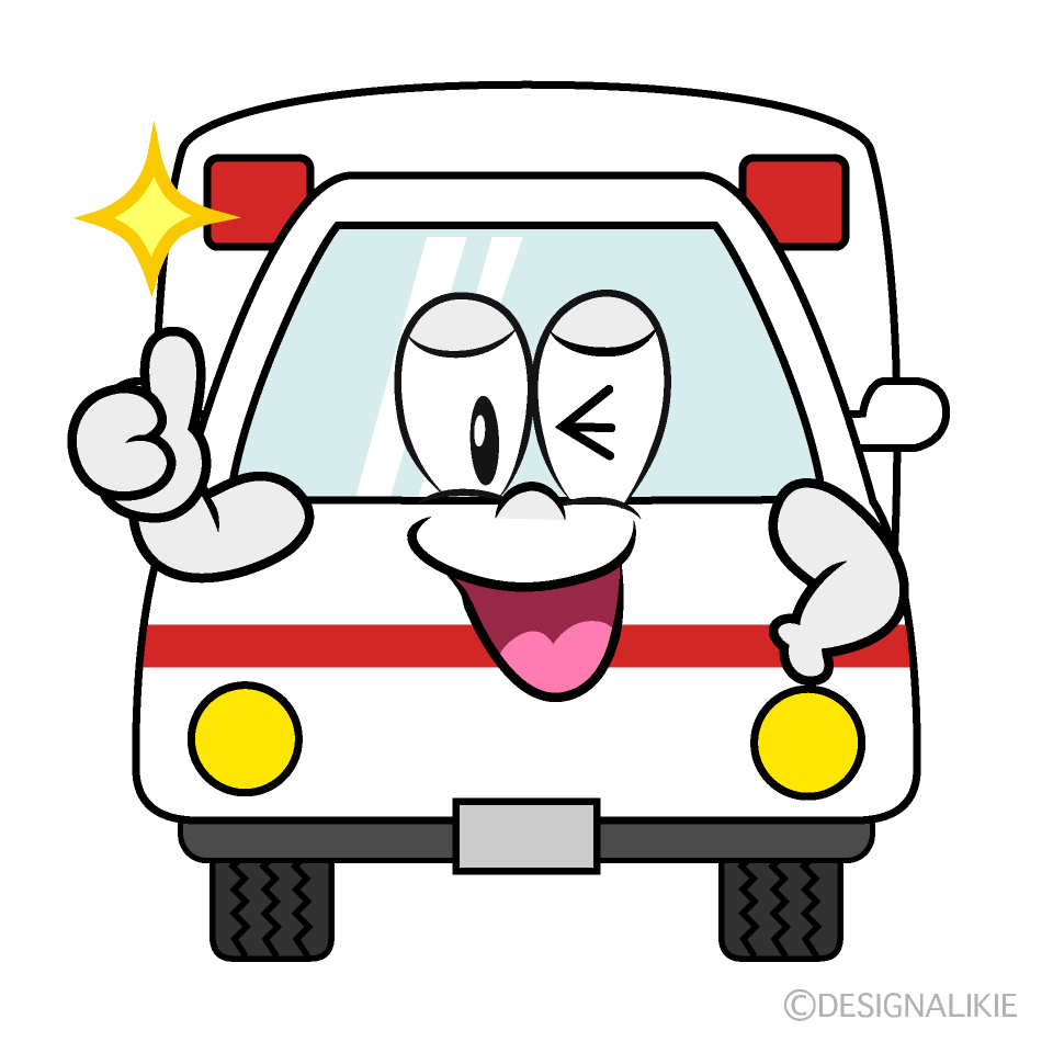 Free Thumbs up Ambulance Cartoon Image｜Charatoon