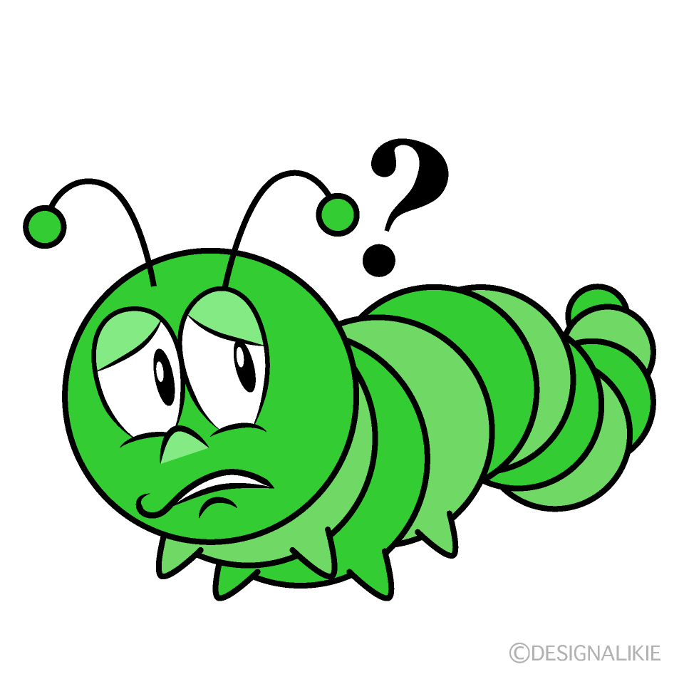 Free Thinking Caterpillar Cartoon Image｜Charatoon