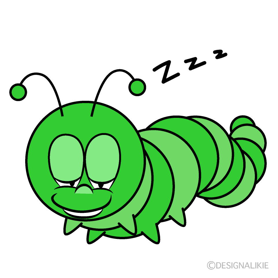 Free Sleeping Caterpillar Cartoon Image｜Charatoon