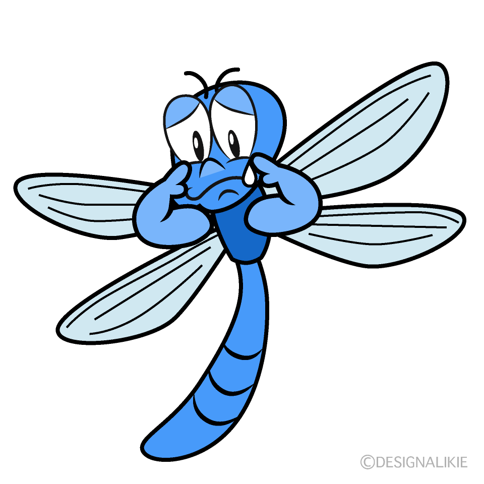 Free Sad Dragonfly Cartoon Image｜Charatoon